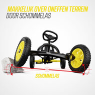 Skelter met luchtbanden BERG Buddy Cross geel/zwart + soundbox