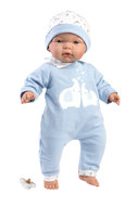 Babypop Joel 38 cm met olifantenpakje, muts en speentje - Llorens