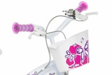 Dino Bikes Flappy kinderfiets 14 inch met zijwieltjes roze/wit