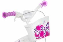 Kinderfiets 12 inch Dino Bikes Flappy met zijwieltjes roze/wit