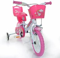 Kinderfiets 12 inch unicorn meisjes met zijwieltjes Dino Bikes