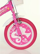 Barbie kinderfiets 14 inch roze met zijwieltjes - Dino Bikes