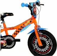 Kinderfiets 14 inch Hot Wheels Dino Bikes met zijwieltjes oranje