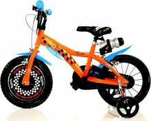 Kinderfiets 16 inch Hot Wheels oranje met zijwieltjes - Dino Bikes