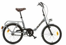 Vouwfiets 20 inch staal met V-brake en verlichting, grijs