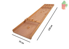 Longfield Sjoelbak Klein Afm. 120 X 35 X 29,5 Cm. Inclusief 20 Sjoelstenen 30 Mm