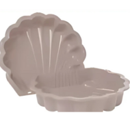 Schelp zandbak en waterbak 2-delig pastel lichtroze kunststof