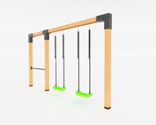 Houten schommel Douglas | Anna 400cm - RVS duikelstang