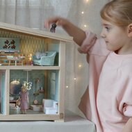Lundby schoonmaakset poppenhuis - wasmachine, stofzuiger en wasmand
