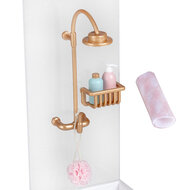 Lundby poppenhuis douchecabine set 1:18 met accessoires goud-wit