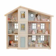 Houten poppenhuis Lundby Wonder 3 verdiepingen met trappen 66cm