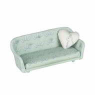 Lundby poppenhuis bank mintgroen met salontafel en accessoires