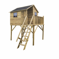 Speelhuis op poten met balkon en trap - WOODY Jinthe XL