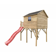 Speelhuis op poten met balkon en trap - WOODY Jinthe XL