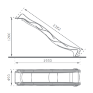Glijbaan reX met golf 240 cm &ndash; H1200 Groen