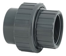 PVC koppeling 50mm lijm x 1 1/2" binnendraad, 10 bar, W'eau