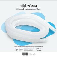 Zwembadslang 32 mm, 9 meter, per meter inkortbaar, wit