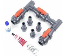 Bypass kit voor zwembad warmtepomp met regelkleppen en fittings