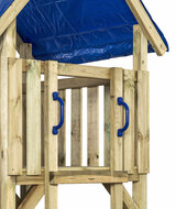 Houten Speeltoren Lisa met Glijbaan - Blauw
