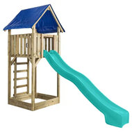Houten Speeltoren Lisa met Glijbaan - Turquoise
