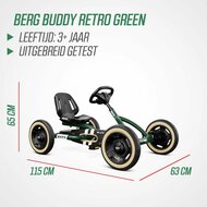 BERG Buddy Retro Green skelter 3-8 jaar met luchtbanden en BFR