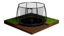 Avyna Trampoline FlatLevel &Oslash;365 met veiligheidsnet | Zwart