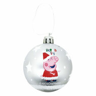 Kerstballen 8cm Peppa Pig Zilver - 6st.