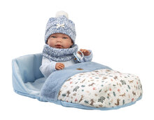 Babypop 40 cm met slaapzak blauw - Llorens Nico RN Vinyl