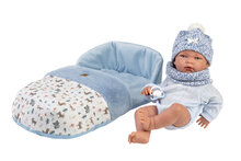 Babypop 40 cm met slaapzak blauw - Llorens Nico RN Vinyl