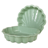 Zand- en waterspeelset schelp pastelgroen 2-delig