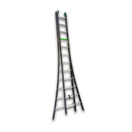 Reformladder 2x12 sporten - schuifladder en A-ladder in &eacute;&eacute;n (7,15m)
