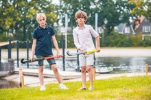 Hockeyset 2 kunststof sticks (oranje en groen) 30 inch met oranje bal in tas | Angel Sports