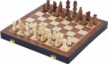 Schaakspel hout opklapbaar 24,5 x 24,5 x 5,0 cm - Essenhout