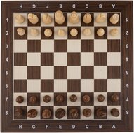 Schaakset ingelegd 40 x 40 cm met schaakstuken 76 mm - Bruin, esdoorn/kassia
