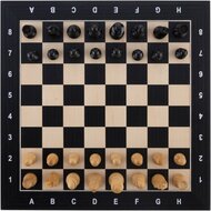 Schaakset ingelegd 40 x 40 cm schaakstukken 76 mm - Zwart, esdoorn
