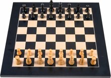 Schaakset bord ingelegd, 50 x 50 cm met schaakstukken no. 4 in houten kist - Zwart, esdoorn
