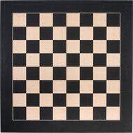 Schaakbord ingelegd, 50 x 50 cm - Zwart, esdoorn