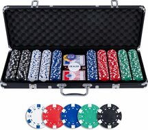 Pokerset in zwarte case with 500 chips- 11,5 gram