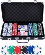 Pokerset in zwarte case with 300 chips- 11,5 gram