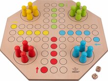 Houten Ludo bordspel jumbo 50 x 50x 1,5 cm