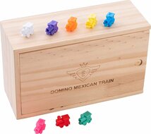 Domino Dubbel 12 Mexican train in houten kist