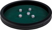 Pokerpiste zwart leder - 34 cm