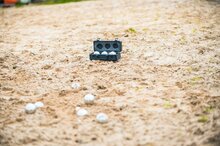 Jeu de boules set met 3 ballen zwarte aluminium kist