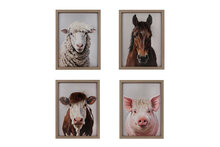 Schilderijen Animals &ndash; faux hair beige/bruin &ndash; hout/canvas &ndash; 30 &times; 40 &times; 2 cm &ndash; diverse uitvoeringen
