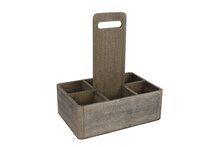 Flessenkist Kai &ndash; grijs &ndash; hout &ndash; 26 &times; 18 &times; 30 cm
