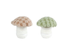 Decoratie Mushroom &ndash; bruin/groen &ndash; kunststof/polyester &ndash; 18 cm &ndash; diverse uitvoeringen