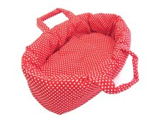 Poppendraagmand 47 Cm Rood/Witte Stippen