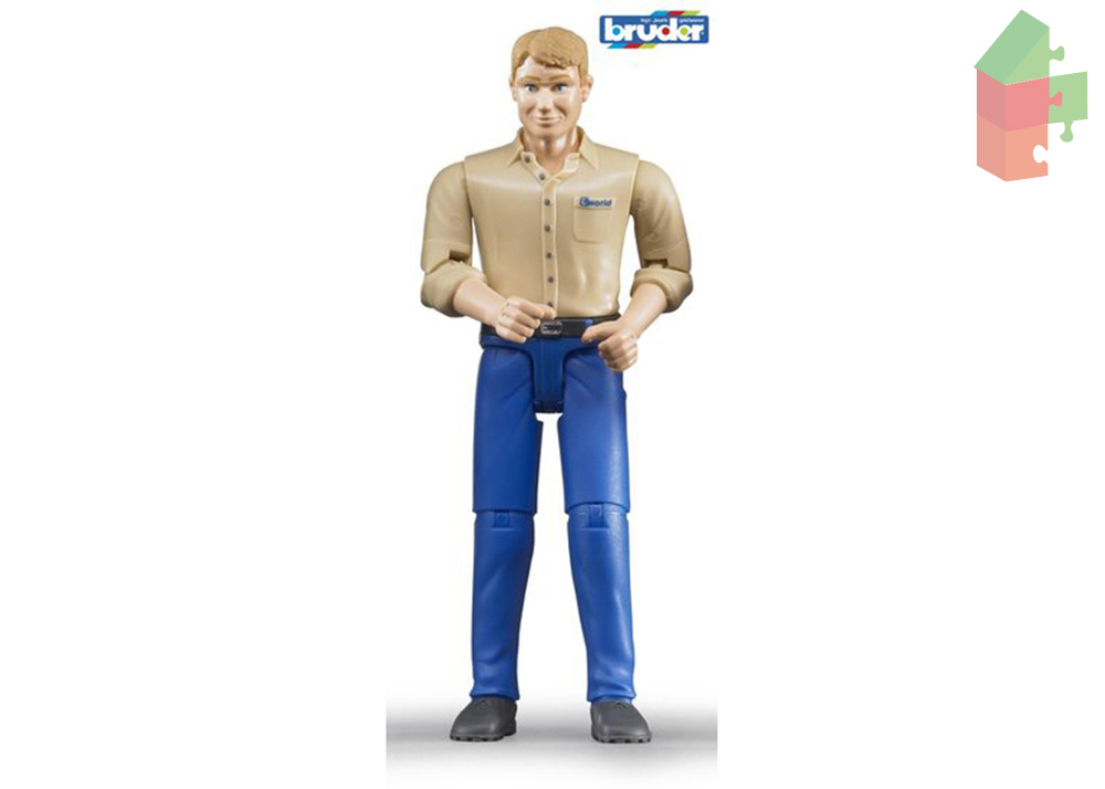 Bruder Man Met Blanke Huid En Blauwe Broek 10,7Cm