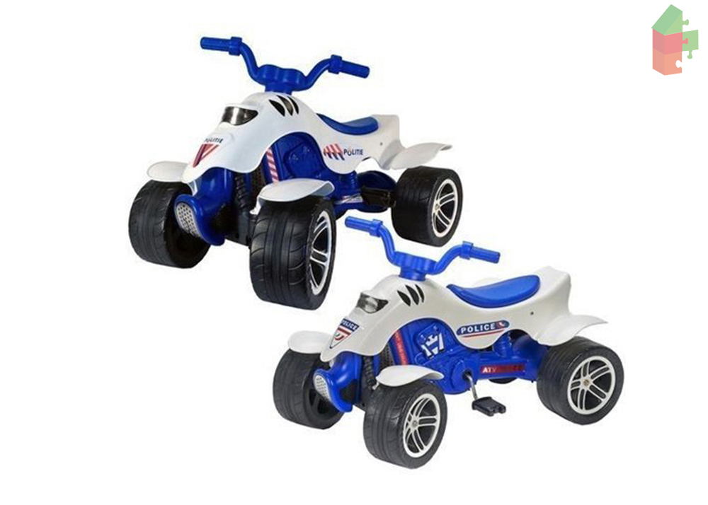 Falk Ketting Aangedreven 'Politie' Quad - Met Nederlandse Politiestickers Uitlopend