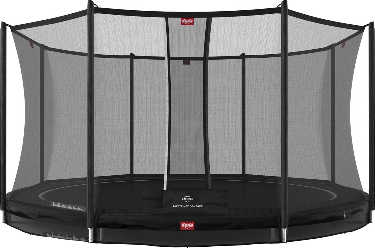 BERG trampoline Favorit InGround 380 Zwart + Safety Net Comfort